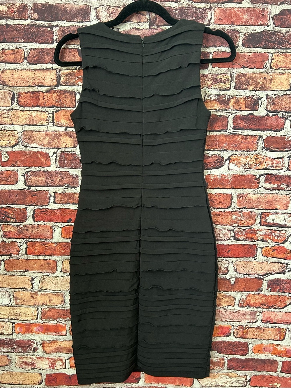 Calvin Klein Black Ruffle Cocktail Dress Size 2 Petite - Picture 6 of 12